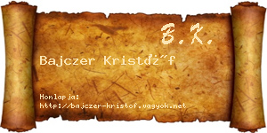 Bajczer Kristóf névjegykártya
